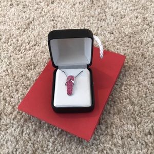 Pink Swarovski Crystal Sandal Necklace